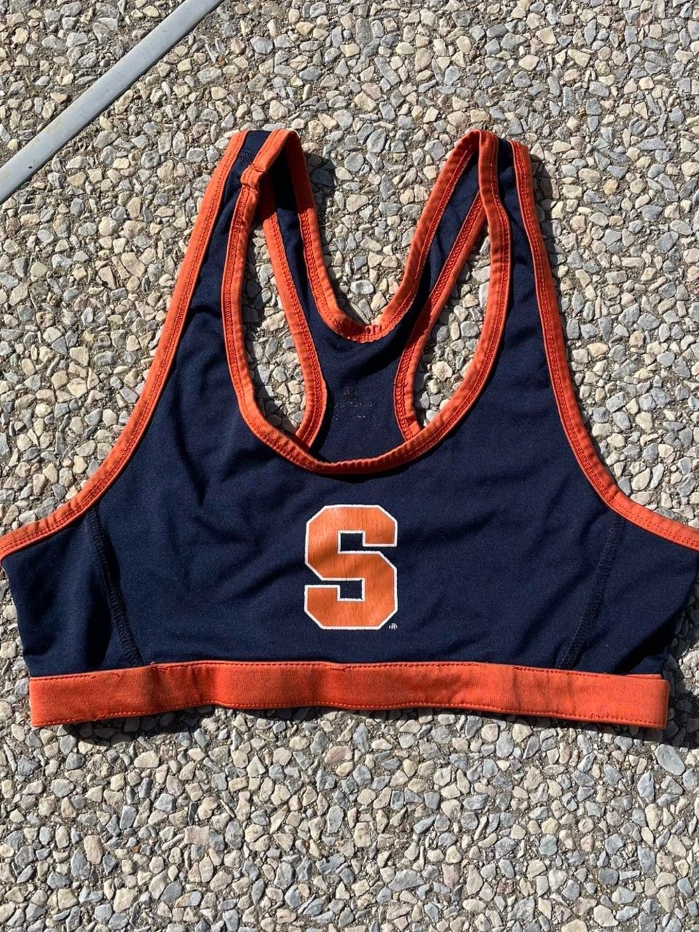 Syracuse University Navy and Orange Racerback Sports Bra